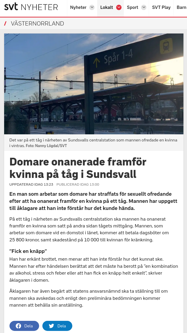 Domare Dömd För Tågonani
