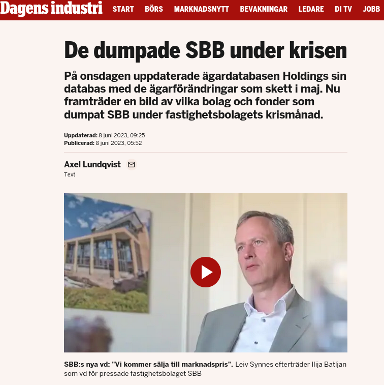 SBB-Dumpningar Innebärande Att?..