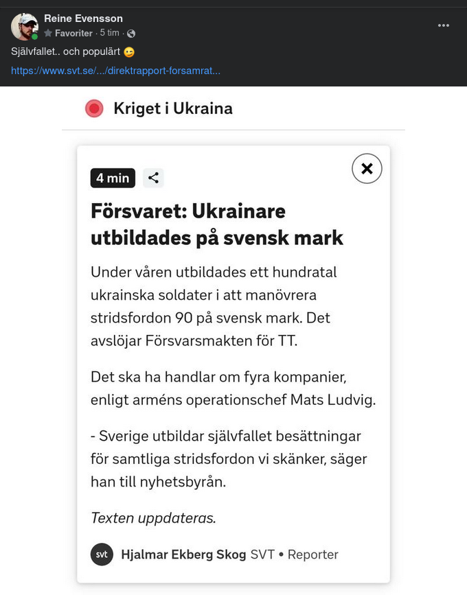 Svenskmarksutbildade Ukrainare