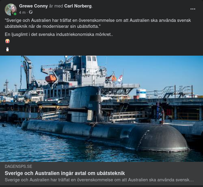 Sverige, Australien & Ubåtsteknik