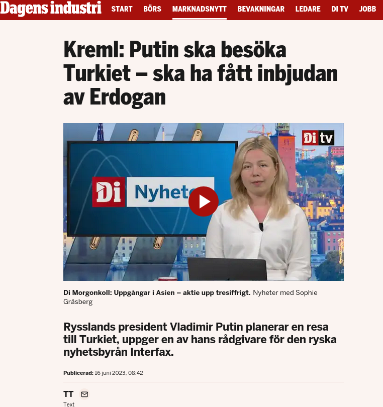Erdoğan Bjuder In Putin