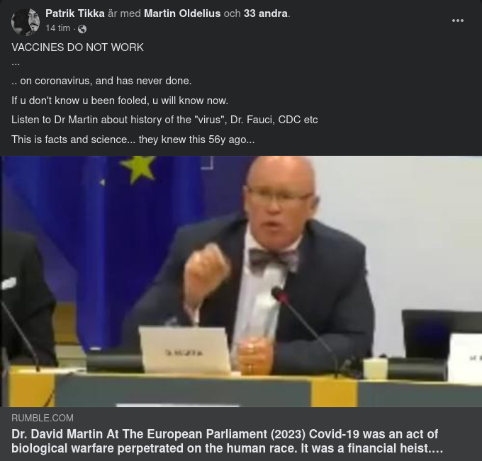 Dr. David Martin Om Covidiotin I Europaparlamentet