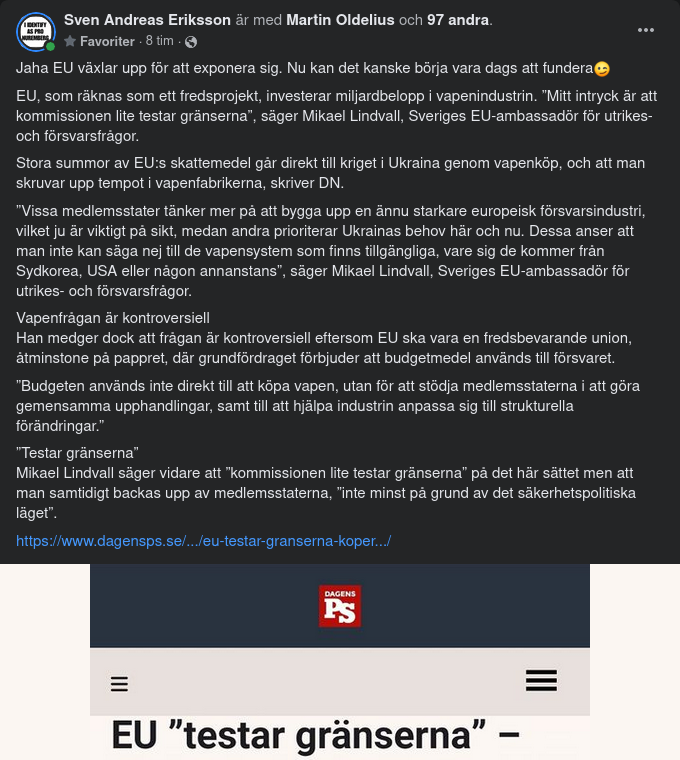 Fredsprojektet EU & Vapenindustrin