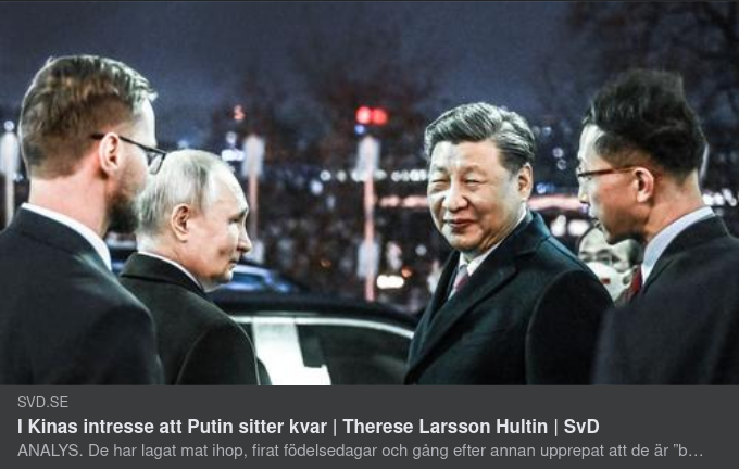 Kinesiskt Putinintresse I SvD