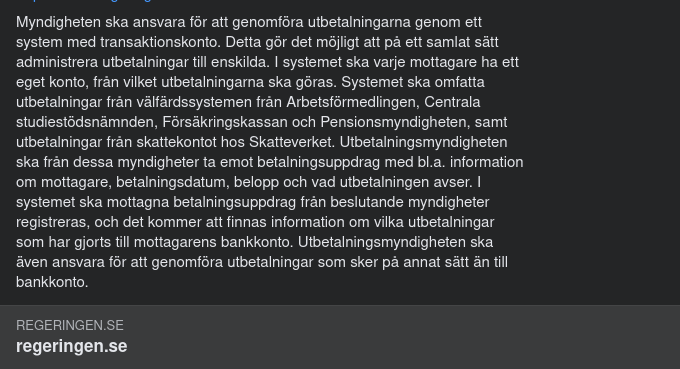 Utbetalningsmyndigheten Inrättas