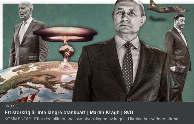 Kragh Tänker Storkrig I SvD