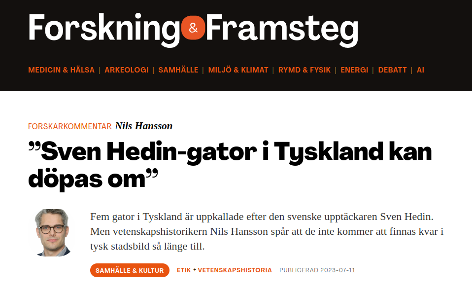 Omdop För Tyska Sven Hedin-Gator I Tyskland?