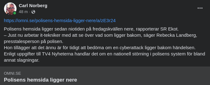 Polisens Hemsida Ligger Nere