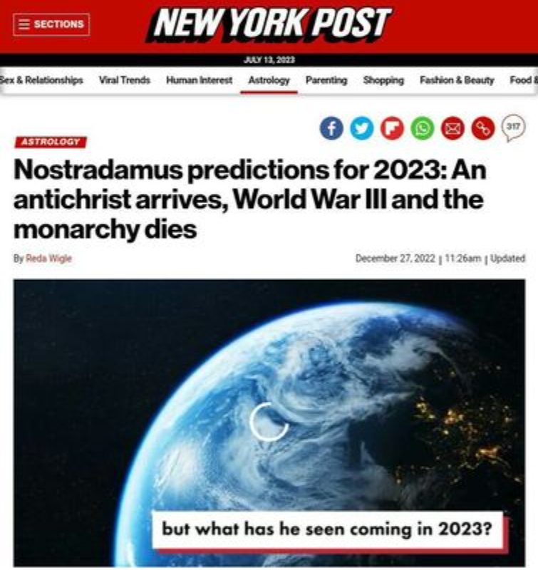 Gamla 2023-Förutsägelser