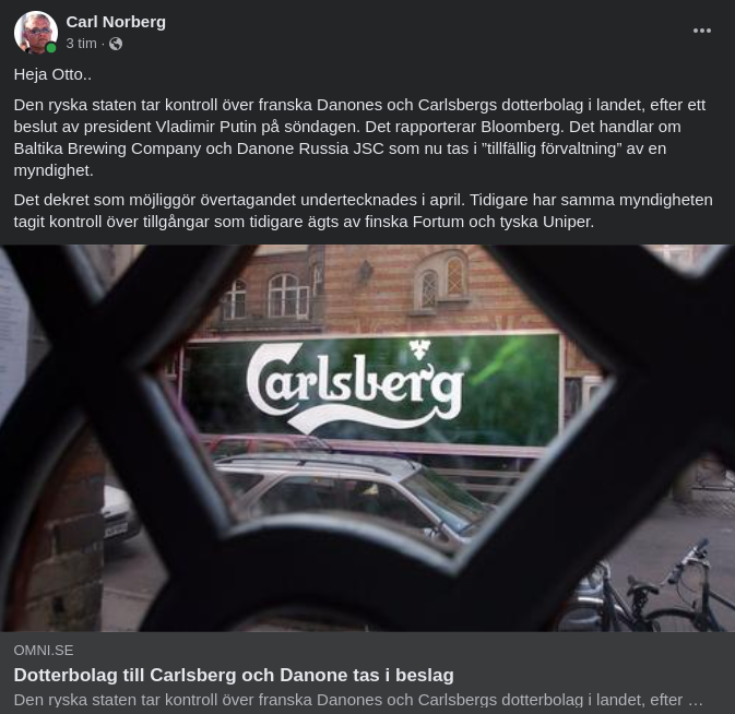 Ryskt Beslag Av Dryckesdotterbolag