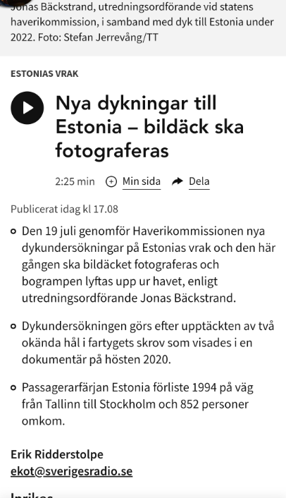 Bildäcksfotografering & Bogrampsbärgning 19/7