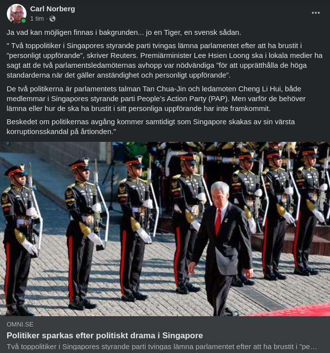 Korruption & Politiska Avgångar I Singapore