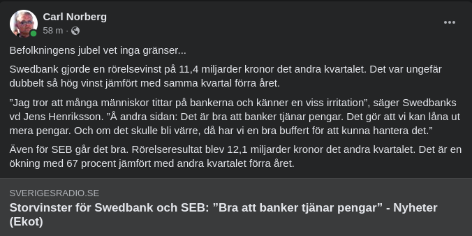 Storvinster För Swedbank & SEB