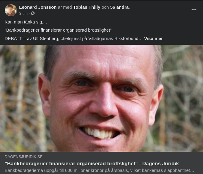 Bankbedrägerifinansierad Brottsorganisering