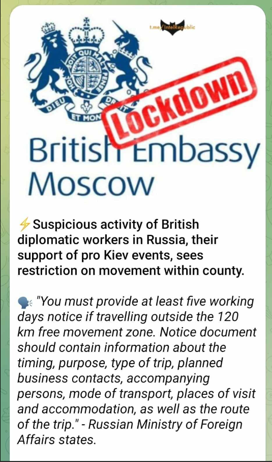 Ryssland Begränsar Brittisk Diplomatisk Rörelsefrihet