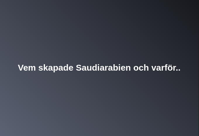 Saudiarabien - Vem & Varför?