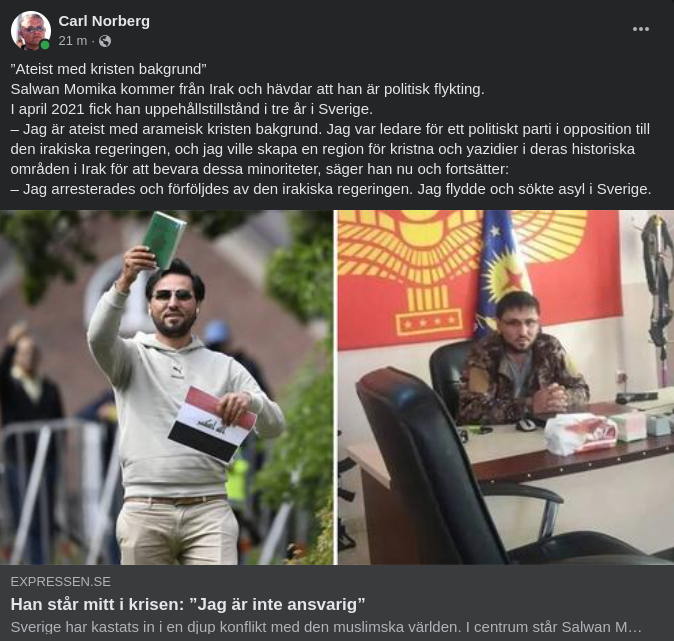 Politisk Flykting & Oskyldig Ateist Mitt I Krisen