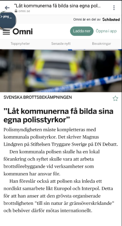 Kommunbildade Polisstyrkor?..