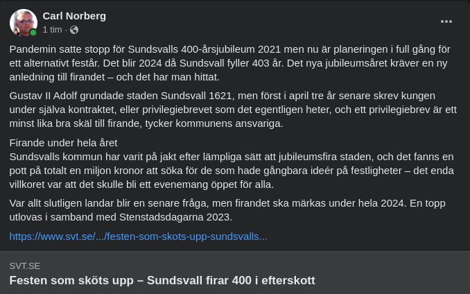 Efterskottsfirande Sundsvall 2024