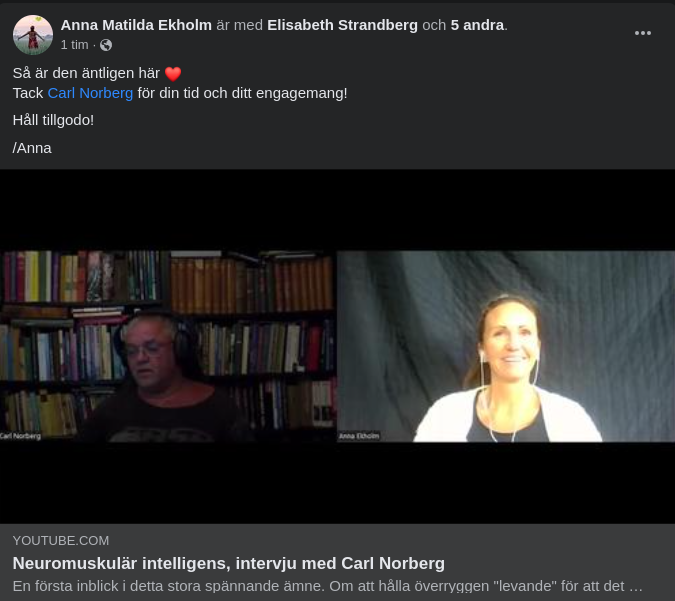 Carl & Anna Pratar Neuromuskulär Intelligens