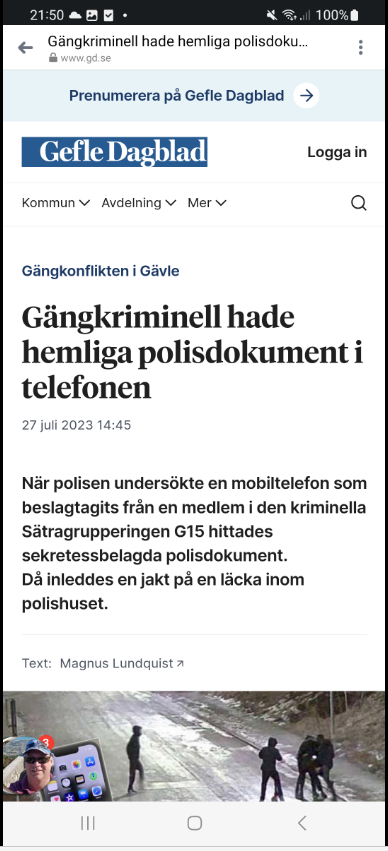 Hemliga Polisdokument Hos Gängkriminell