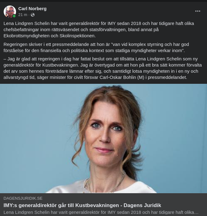 Lena Lindgren Schelin Ny GD För Kustbevakningen