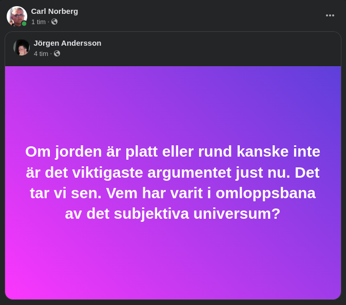 Subjektivt Universums Omloppsbana