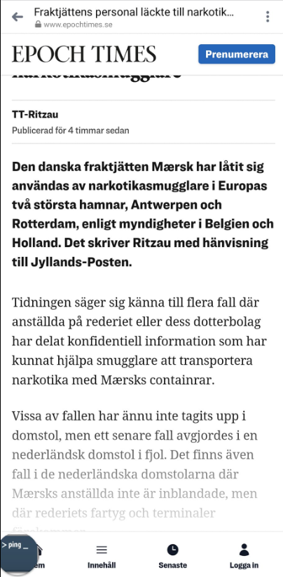 Knarksmugglande Maersk-Anställda