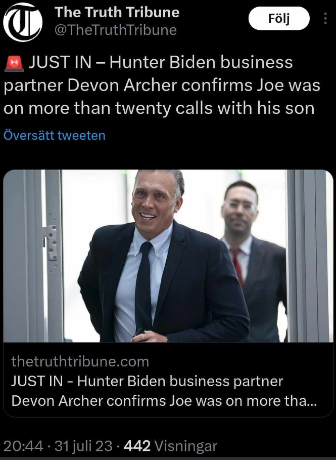 D. Archer Bekräftar Joes Telefonsamtalsmedverkan