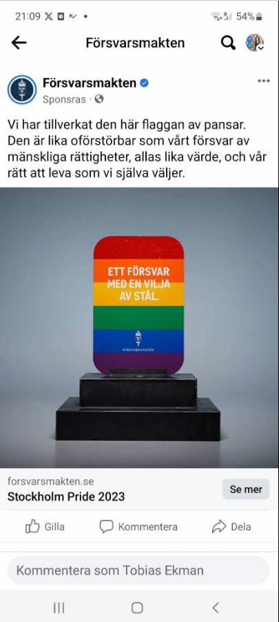 Militärt Flaggpansrat Regnbågsstål