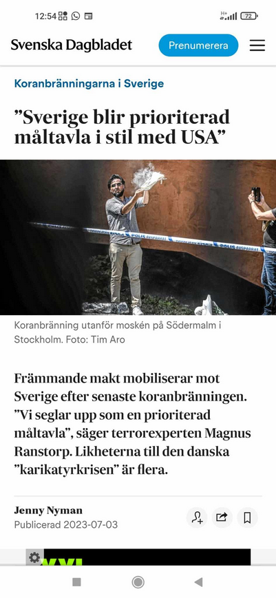 Måltavleprioriterat Sverige