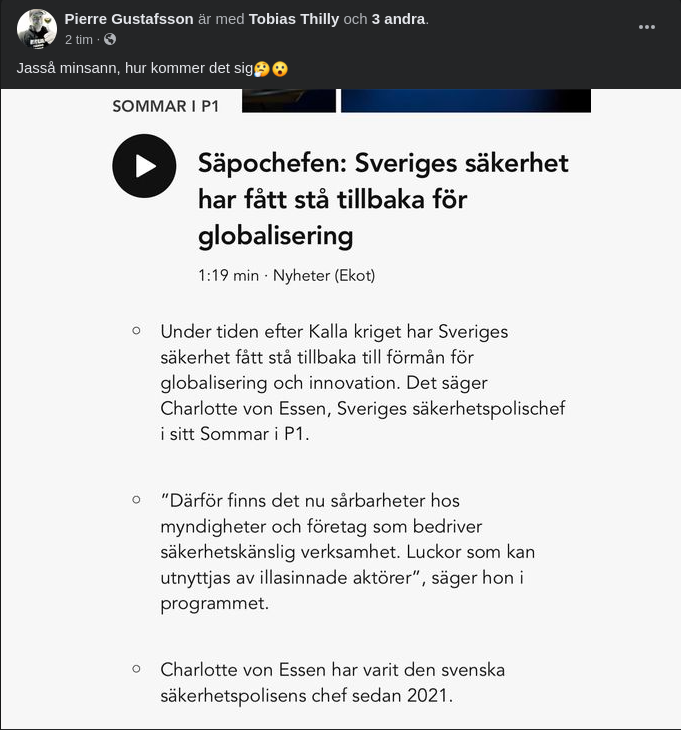 Svensk Säkerhet, Globalisering & Säpo