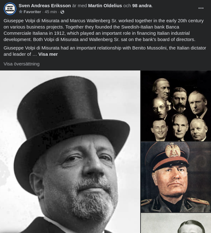 Giuseppe Volpi di Misurata & Marcus Wallenberg Sr.