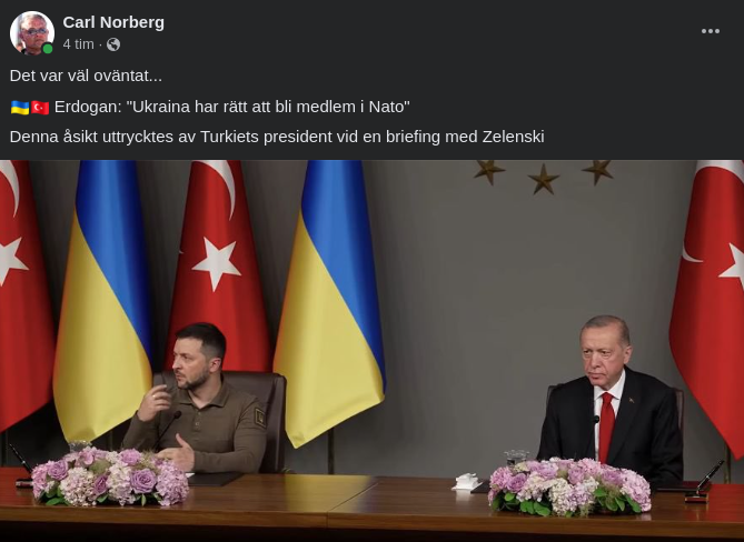 Erdoğan Stödjer Ukrainas Natomedlemsrätt