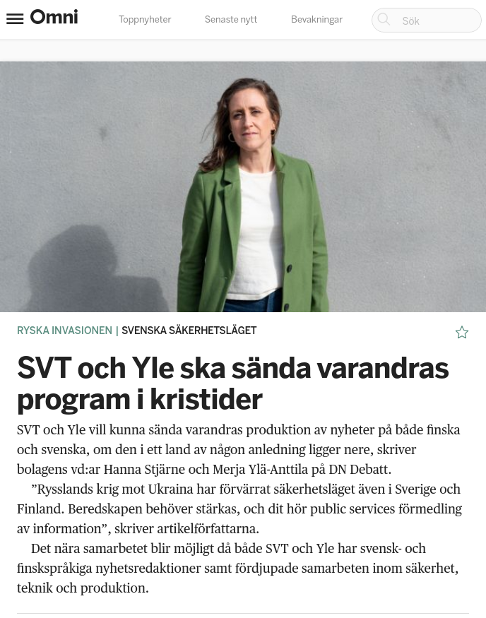 Produktionssamsändande SVT & Yle I Kristider