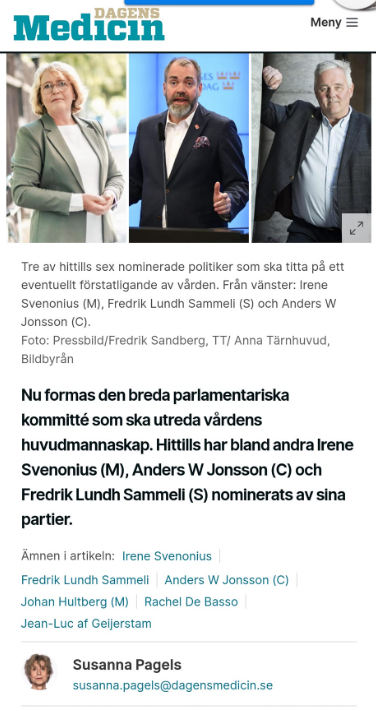 Vårdhuvudmannaskapskommitténominerade