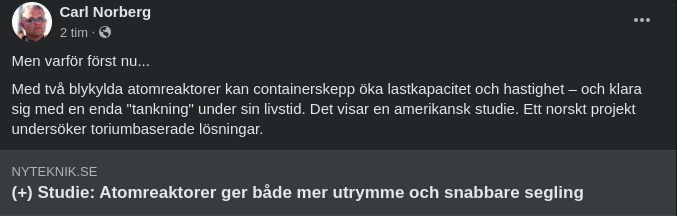 Containerskepp & Atomreaktorer