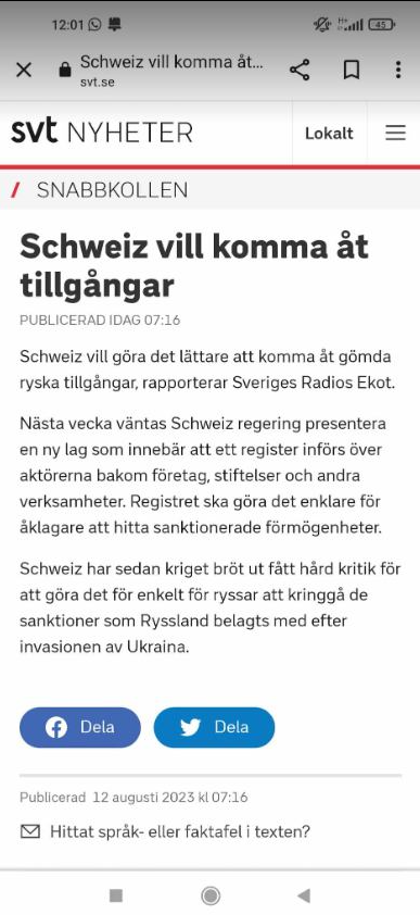 Schweizisk Registreringslagförslag