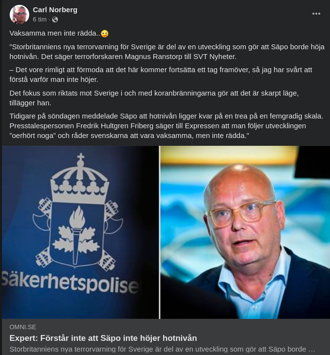 Ranstorp Vill Se Säpo Höja Terrorhotnivån