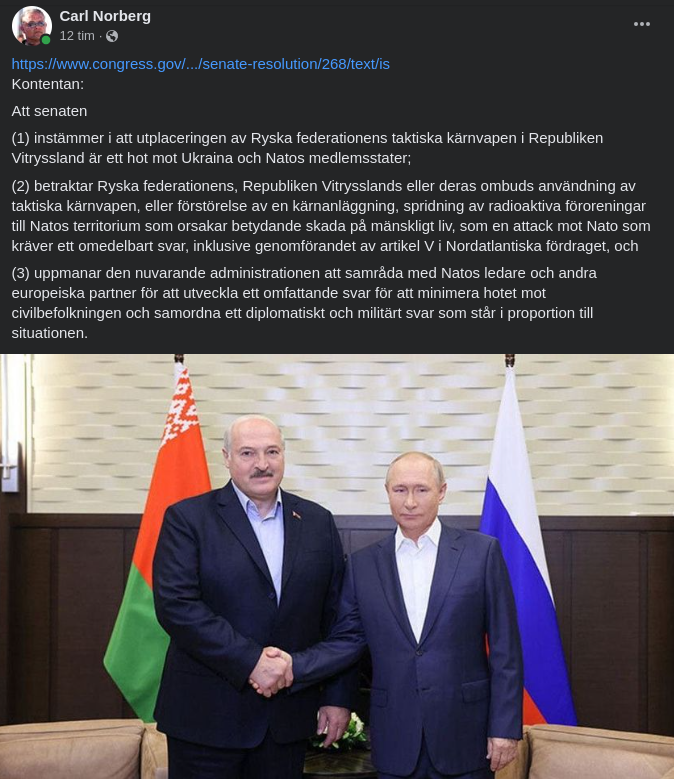 Amerikanska Senaten Betraktar Ryska Kärnvapen