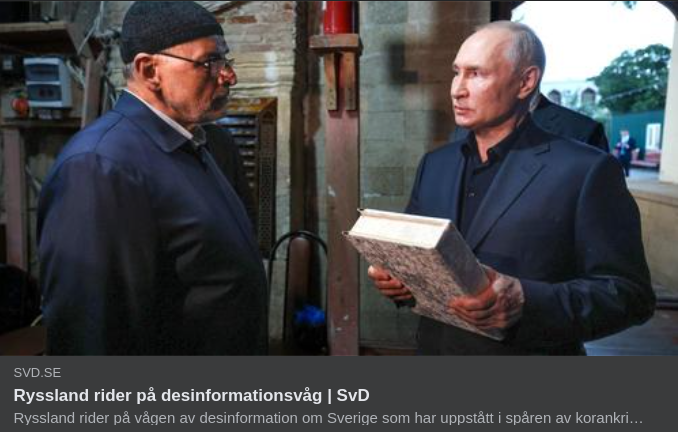 Desinformationsvågsridande Ryssland I SvD