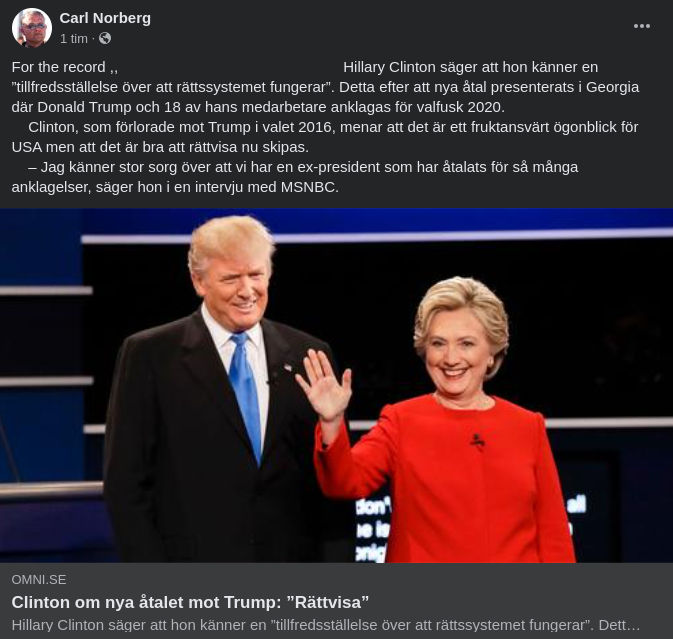 Rättssystemstillfredsställd Hillary