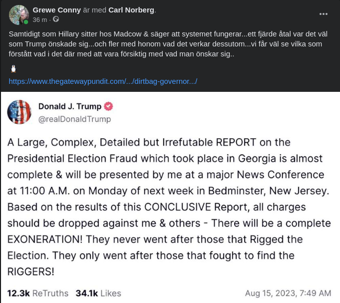 Trump Presenterar Valfusksrapport Från Georgia På Måndag