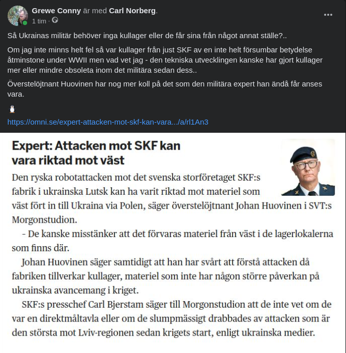 Oförstående Expert Gissar Angående Kullagerfabriksattack