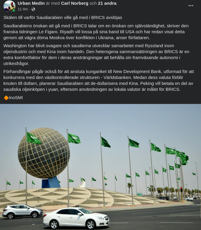 Saudiarabiska Skäl Till BRICS-Ansökan