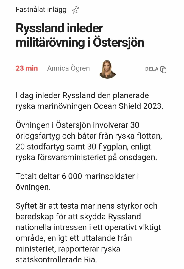 Ryssland Militärövar I Östersjön