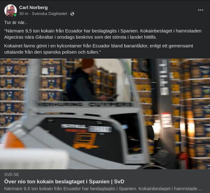 9500 Kilo Kokain Beslagtaget I Spanien