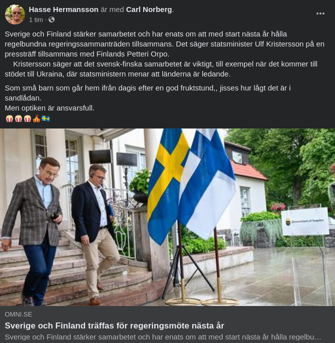 Svenskfinskt Regeringsmöte Nästa År