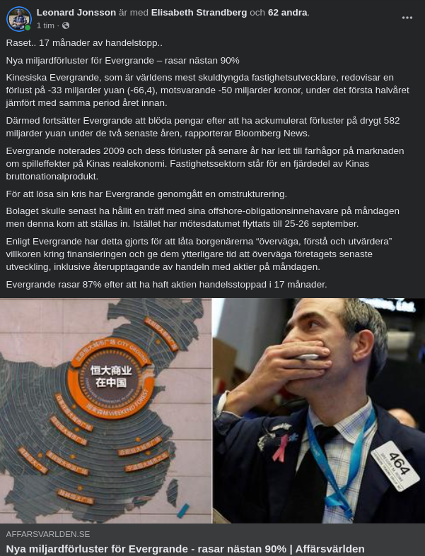 Evergrande Rasar Nära 90%