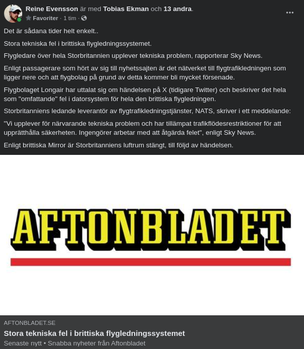 Tekniska Fel Stänger Storbritanniens Luftrum